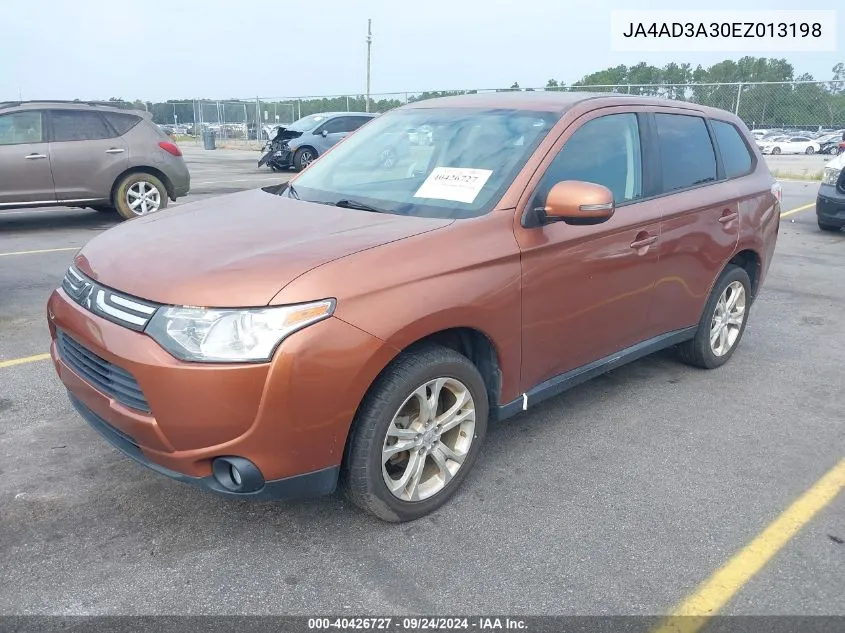 2014 Mitsubishi Outlander Se VIN: JA4AD3A30EZ013198 Lot: 40426727