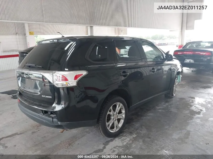 2014 Mitsubishi Outlander Se VIN: JA4AD3A32EZ011257 Lot: 40433287