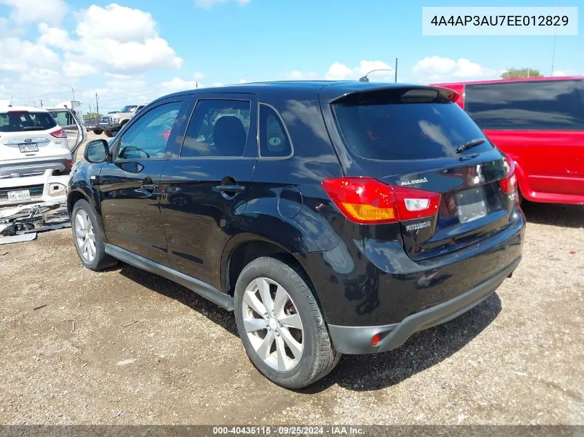 2014 Mitsubishi Outlander Sport Es VIN: 4A4AP3AU7EE012829 Lot: 40435115