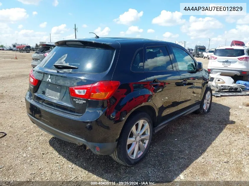 2014 Mitsubishi Outlander Sport Es VIN: 4A4AP3AU7EE012829 Lot: 40435115