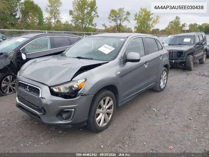 2014 Mitsubishi Outlander Sport Es VIN: 4A4AP3AU5EE030438 Lot: 40463342