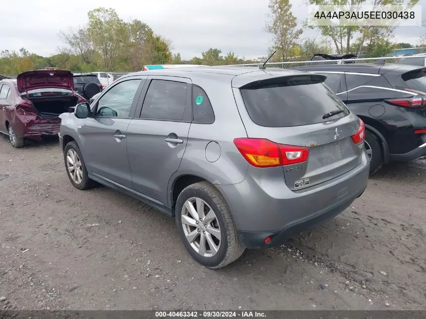 2014 Mitsubishi Outlander Sport Es VIN: 4A4AP3AU5EE030438 Lot: 40463342