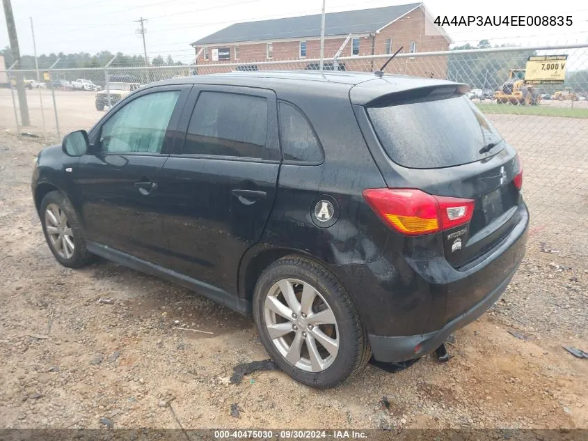 2014 Mitsubishi Outlander Sport Es VIN: 4A4AP3AU4EE008835 Lot: 40475030