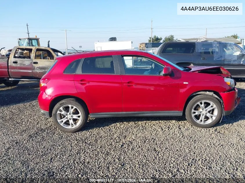 2014 Mitsubishi Outlander Sport Es VIN: 4A4AP3AU6EE030626 Lot: 40501117