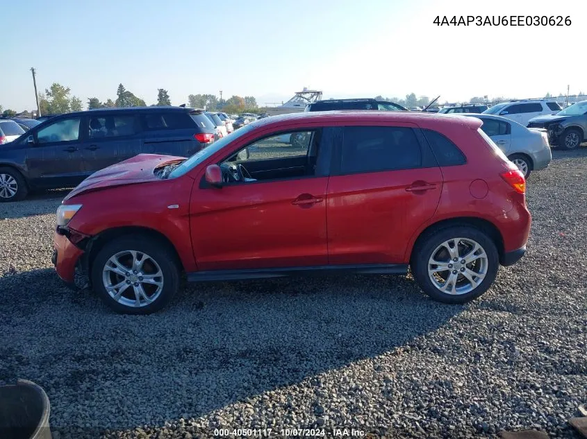 2014 Mitsubishi Outlander Sport Es VIN: 4A4AP3AU6EE030626 Lot: 40501117