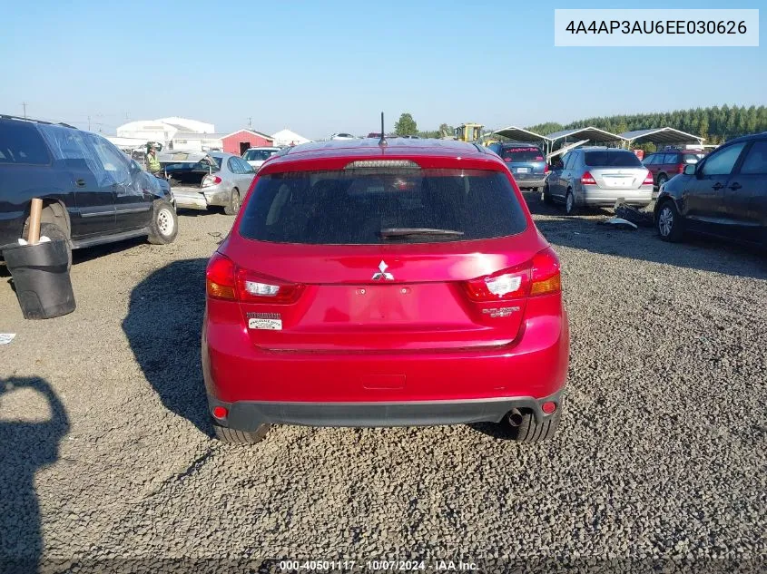 2014 Mitsubishi Outlander Sport Es VIN: 4A4AP3AU6EE030626 Lot: 40501117