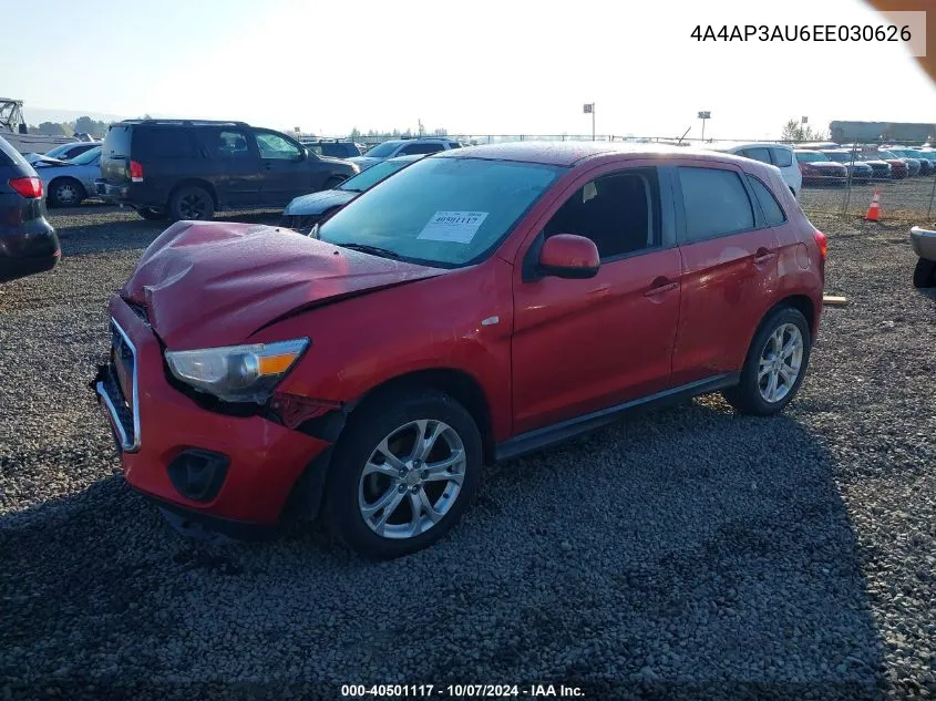 2014 Mitsubishi Outlander Sport Es VIN: 4A4AP3AU6EE030626 Lot: 40501117