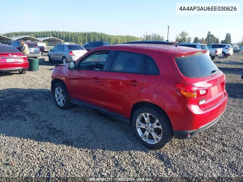 2014 Mitsubishi Outlander Sport Es VIN: 4A4AP3AU6EE030626 Lot: 40501117