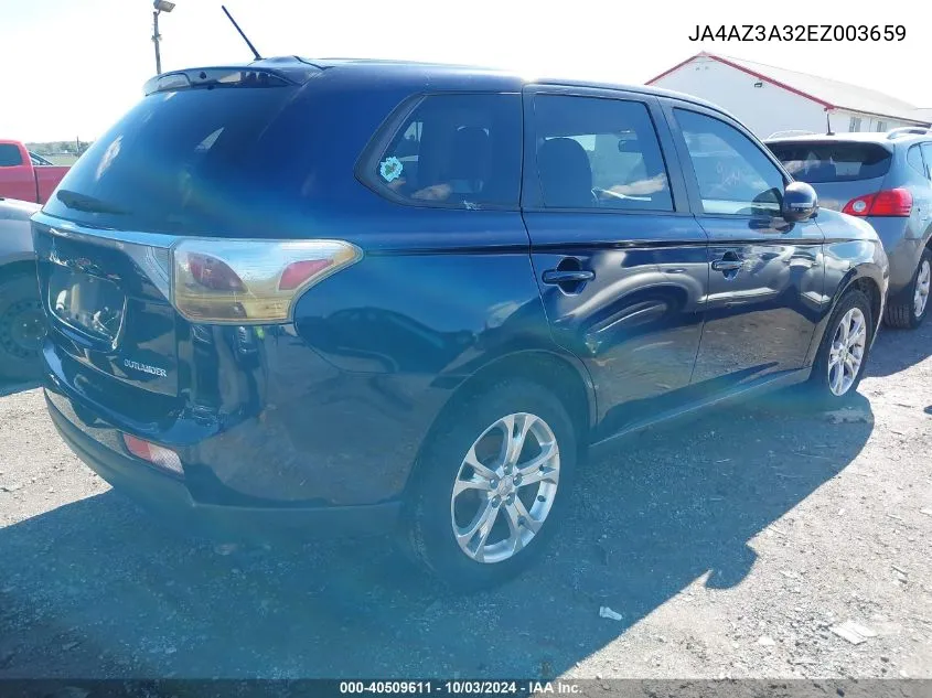 2014 Mitsubishi Outlander Se VIN: JA4AZ3A32EZ003659 Lot: 40509611