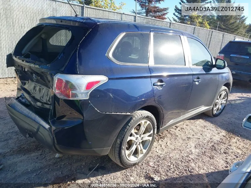 2014 Mitsubishi Outlander Se VIN: JA4AD3A39EZ012745 Lot: 40515756