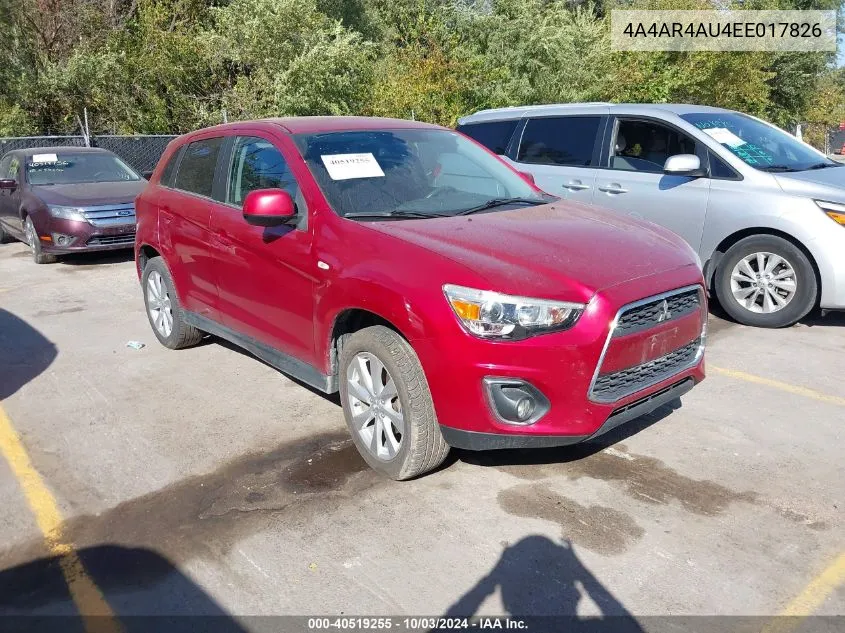 2014 Mitsubishi Outlander Sport Se VIN: 4A4AR4AU4EE017826 Lot: 40519255