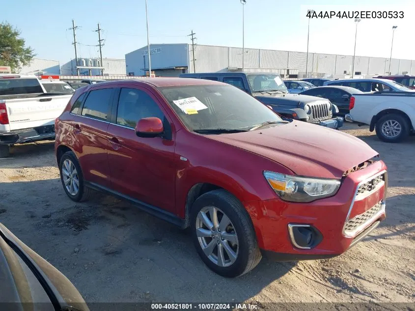 2014 Mitsubishi Outlander Sport Se VIN: 4A4AP4AU2EE030533 Lot: 40521801