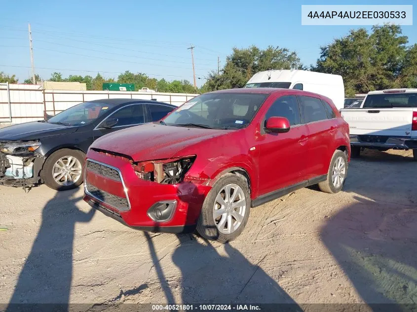 2014 Mitsubishi Outlander Sport Se VIN: 4A4AP4AU2EE030533 Lot: 40521801