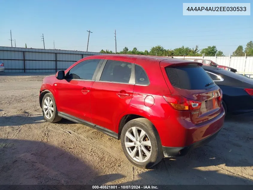 2014 Mitsubishi Outlander Sport Se VIN: 4A4AP4AU2EE030533 Lot: 40521801