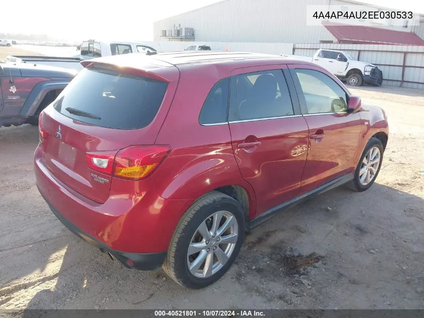 4A4AP4AU2EE030533 2014 Mitsubishi Outlander Sport Se