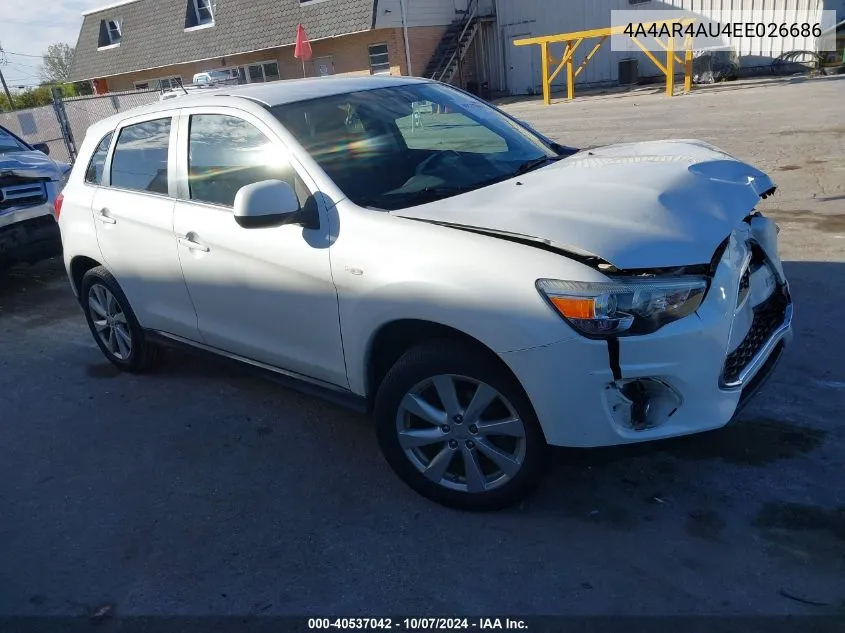 4A4AR4AU4EE026686 2014 Mitsubishi Outlander Sport Se