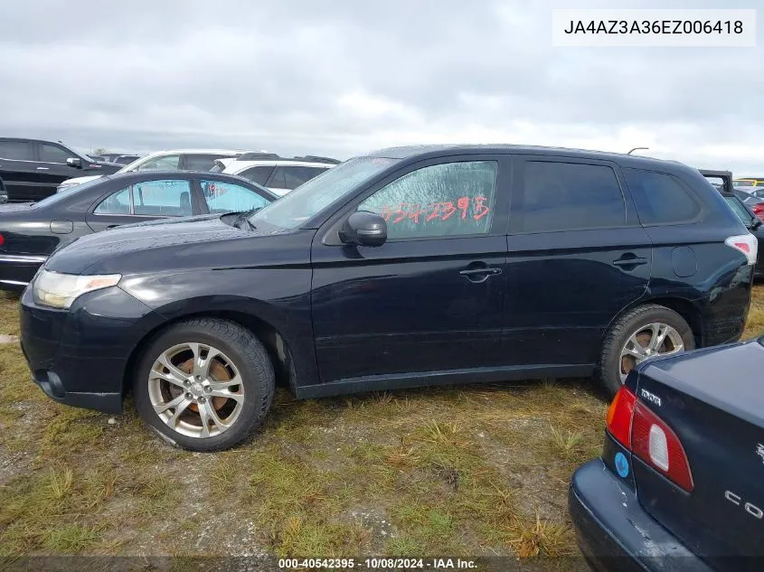 2014 Mitsubishi Outlander Se VIN: JA4AZ3A36EZ006418 Lot: 40542395