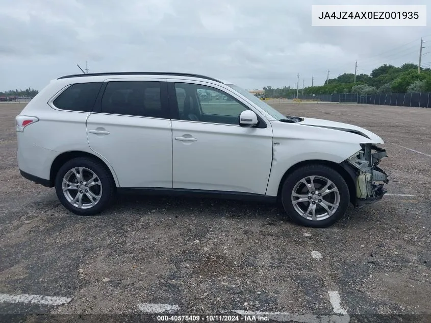 2014 Mitsubishi Outlander Gt VIN: JA4JZ4AX0EZ001935 Lot: 40575409