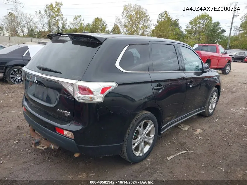 2014 Mitsubishi Outlander Gt VIN: JA4JZ4AX7EZ000734 Lot: 40582942