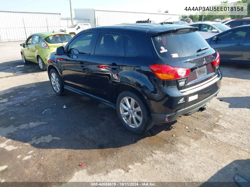 2014 Mitsubishi Outlander Sport Es VIN: 4A4AP3AU5EE018158 Lot: 40588619