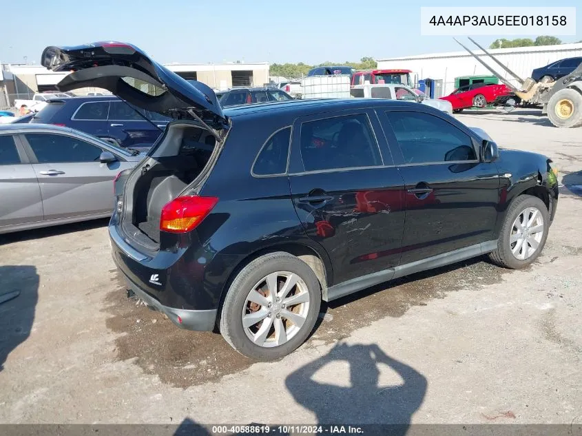 2014 Mitsubishi Outlander Sport Es VIN: 4A4AP3AU5EE018158 Lot: 40588619