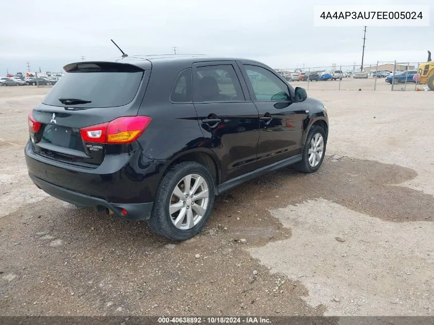 2014 Mitsubishi Outlander Sport Es VIN: 4A4AP3AU7EE005024 Lot: 40638892