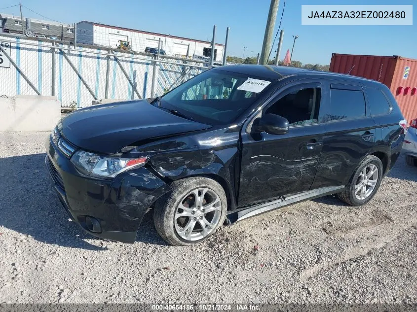 2014 Mitsubishi Outlander Se VIN: JA4AZ3A32EZ002480 Lot: 40654186