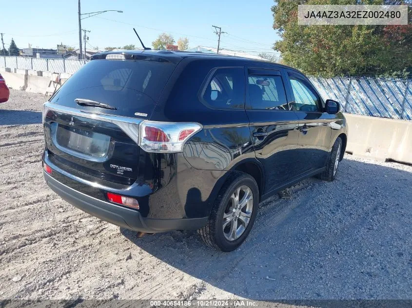 2014 Mitsubishi Outlander Se VIN: JA4AZ3A32EZ002480 Lot: 40654186