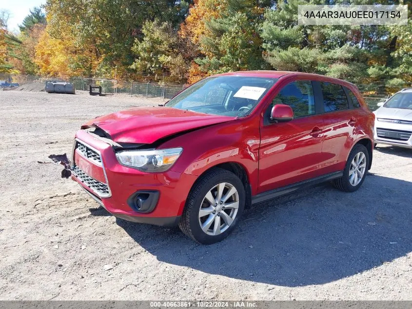 2014 Mitsubishi Outlander Sport Es VIN: 4A4AR3AU0EE017154 Lot: 40663861