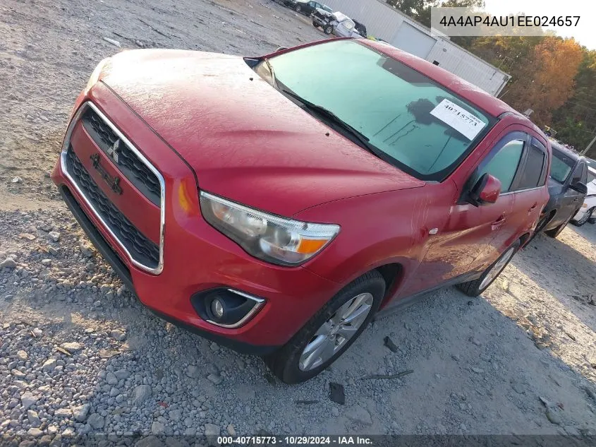 2014 Mitsubishi Outlander Sport Se VIN: 4A4AP4AU1EE024657 Lot: 40715773