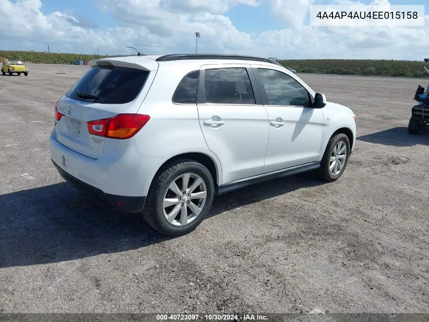 2014 Mitsubishi Outlander Sport Se VIN: 4A4AP4AU4EE015158 Lot: 40723097