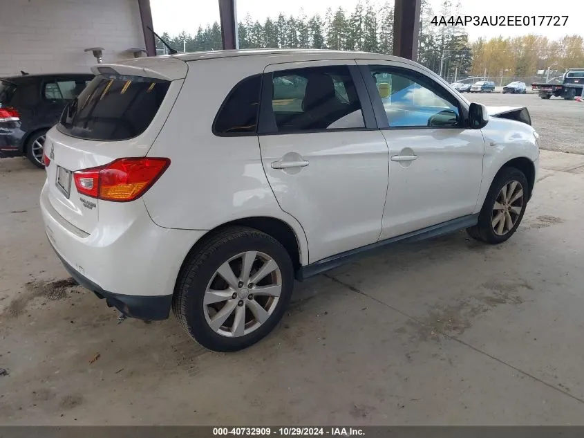 2014 Mitsubishi Outlander Sport Es VIN: 4A4AP3AU2EE017727 Lot: 40732909