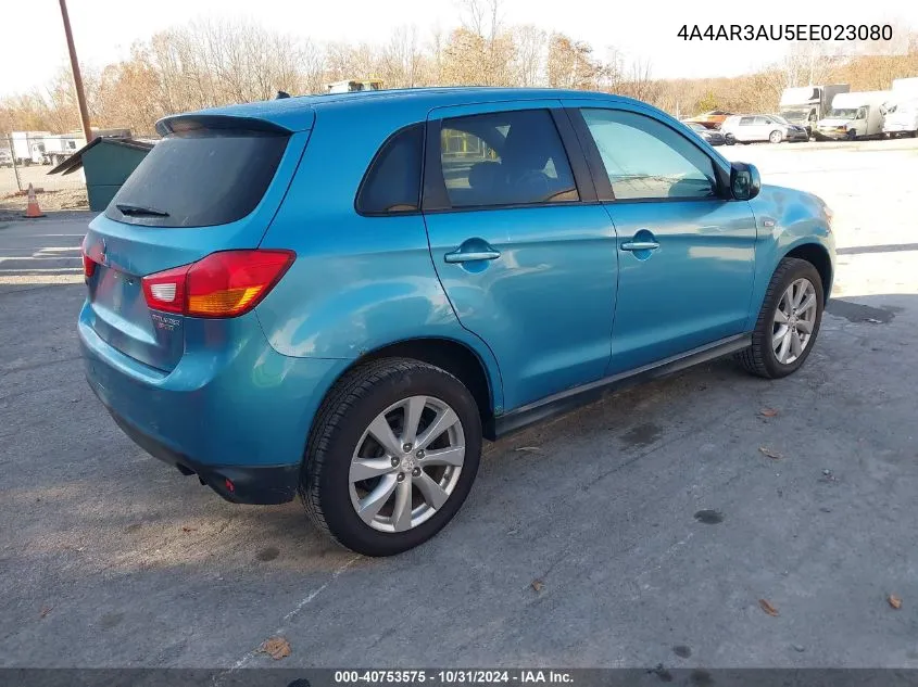 2014 Mitsubishi Outlander Sport Es VIN: 4A4AR3AU5EE023080 Lot: 40753575