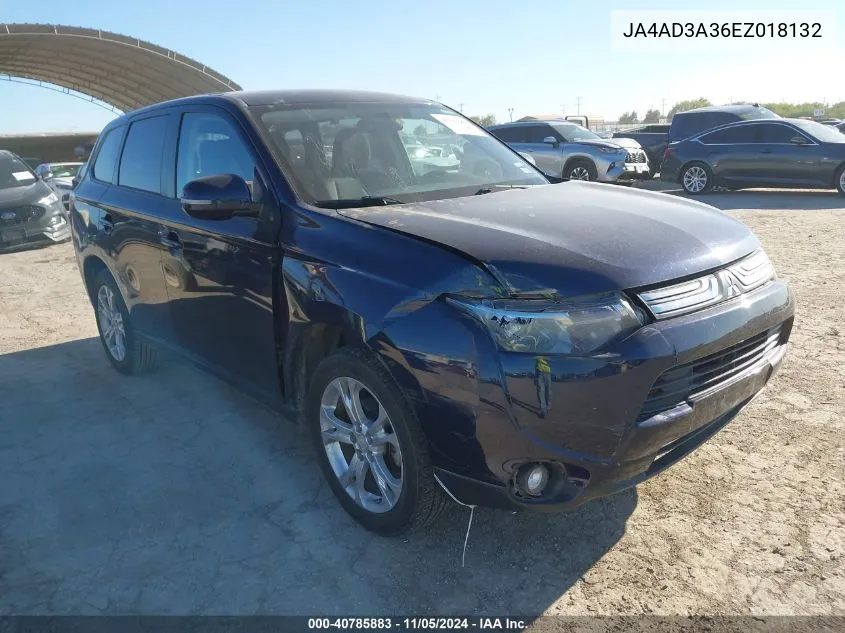 2014 Mitsubishi Outlander Se VIN: JA4AD3A36EZ018132 Lot: 40785883