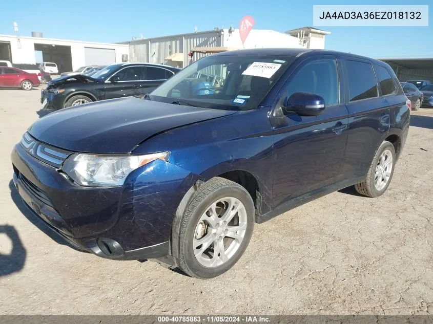 2014 Mitsubishi Outlander Se VIN: JA4AD3A36EZ018132 Lot: 40785883