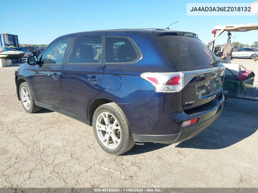 2014 Mitsubishi Outlander Se VIN: JA4AD3A36EZ018132 Lot: 40785883