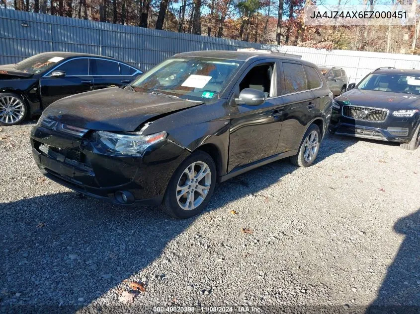 2014 Mitsubishi Outlander Gt VIN: JA4JZ4AX6EZ000451 Lot: 40820398