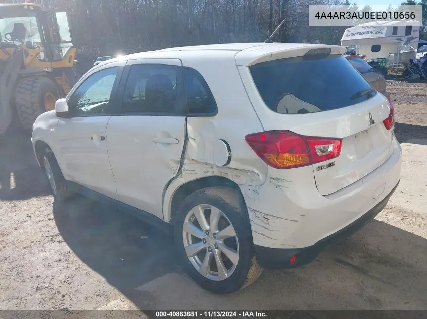 2014 Mitsubishi Outlander Sport Es VIN: 4A4AR3AU0EE010656 Lot: 40863651