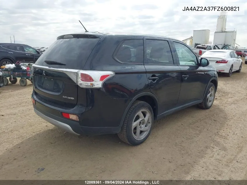 2015 Mitsubishi Outlander VIN: JA4AZ2A37FZ600821 Lot: 12089361