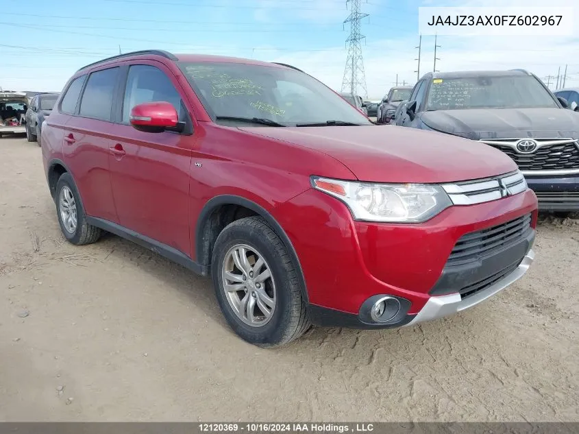 2015 Mitsubishi Outlander Se VIN: JA4JZ3AX0FZ602967 Lot: 12120369