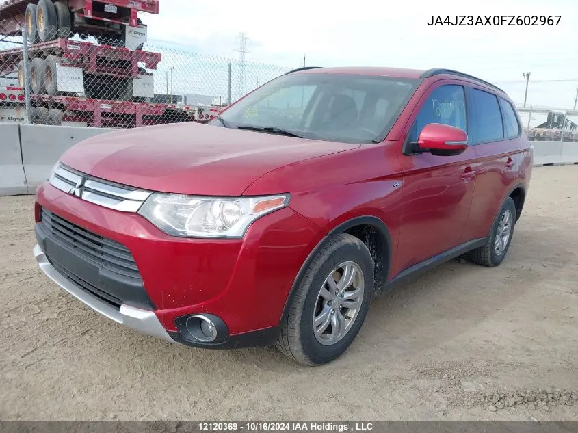 2015 Mitsubishi Outlander Se VIN: JA4JZ3AX0FZ602967 Lot: 12120369