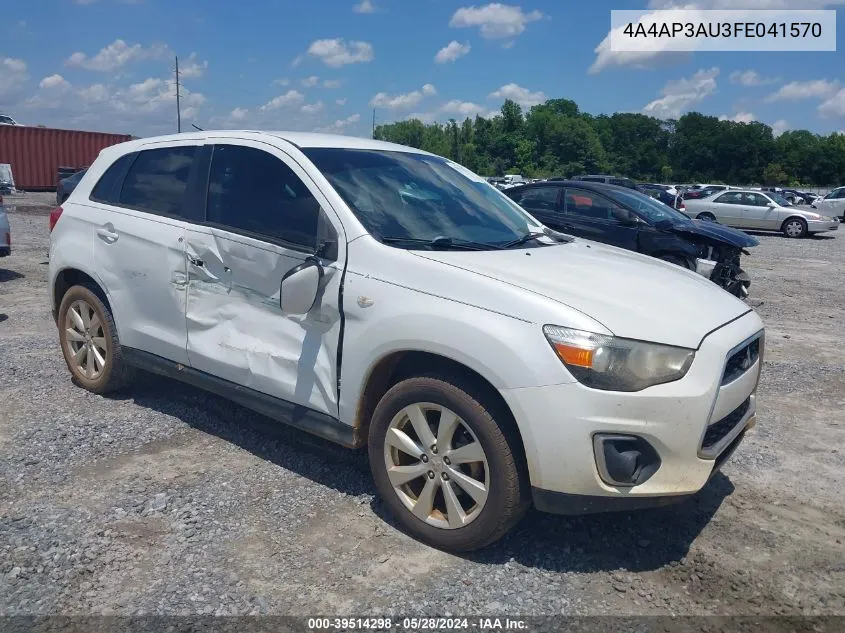 2015 Mitsubishi Outlander Sport Es VIN: 4A4AP3AU3FE041570 Lot: 39514298