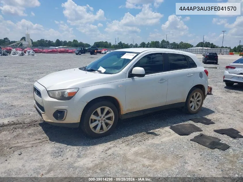 2015 Mitsubishi Outlander Sport Es VIN: 4A4AP3AU3FE041570 Lot: 39514298