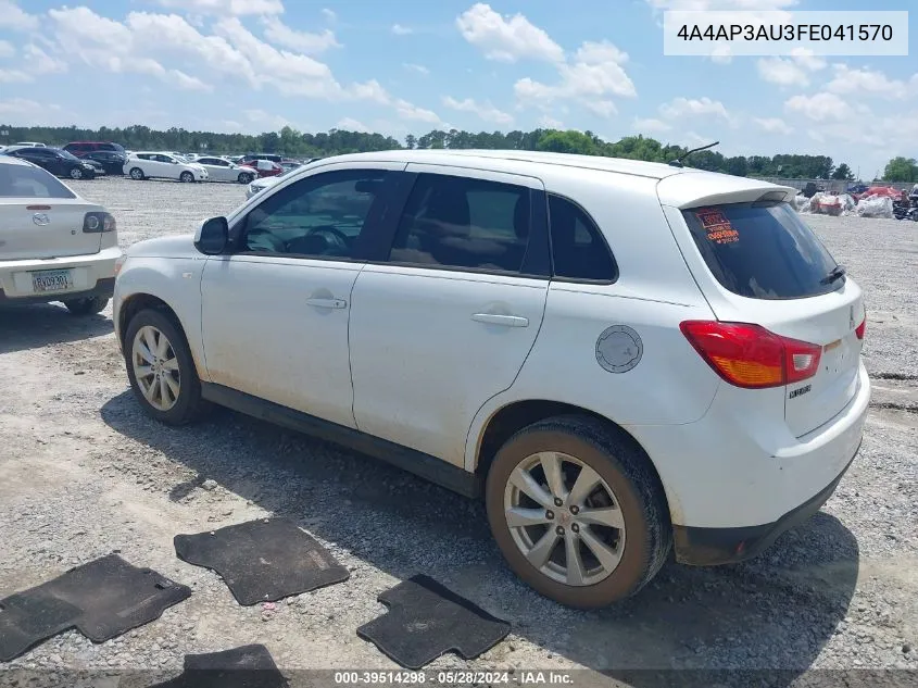 2015 Mitsubishi Outlander Sport Es VIN: 4A4AP3AU3FE041570 Lot: 39514298