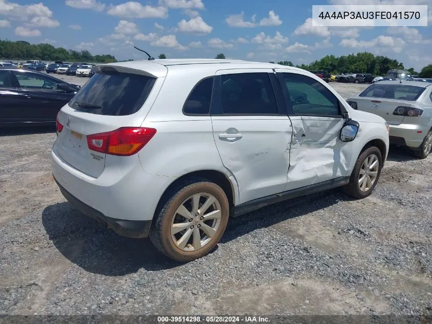 2015 Mitsubishi Outlander Sport Es VIN: 4A4AP3AU3FE041570 Lot: 39514298