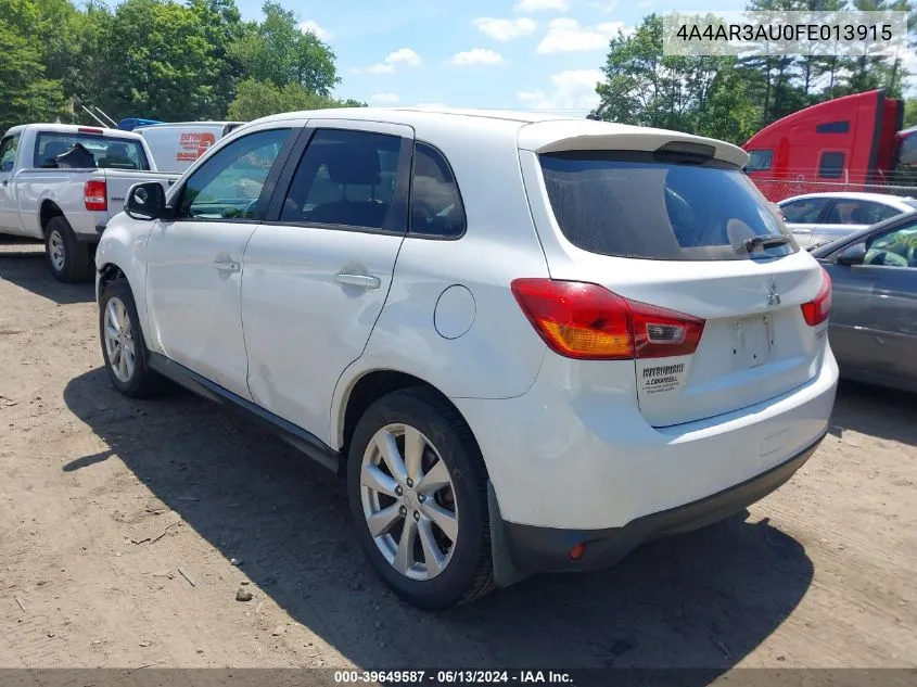 2015 Mitsubishi Outlander Sport Es VIN: 4A4AR3AU0FE013915 Lot: 39649587