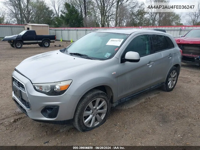 2015 Mitsubishi Outlander Sport Es VIN: 4A4AP3AU4FE036247 Lot: 39656678