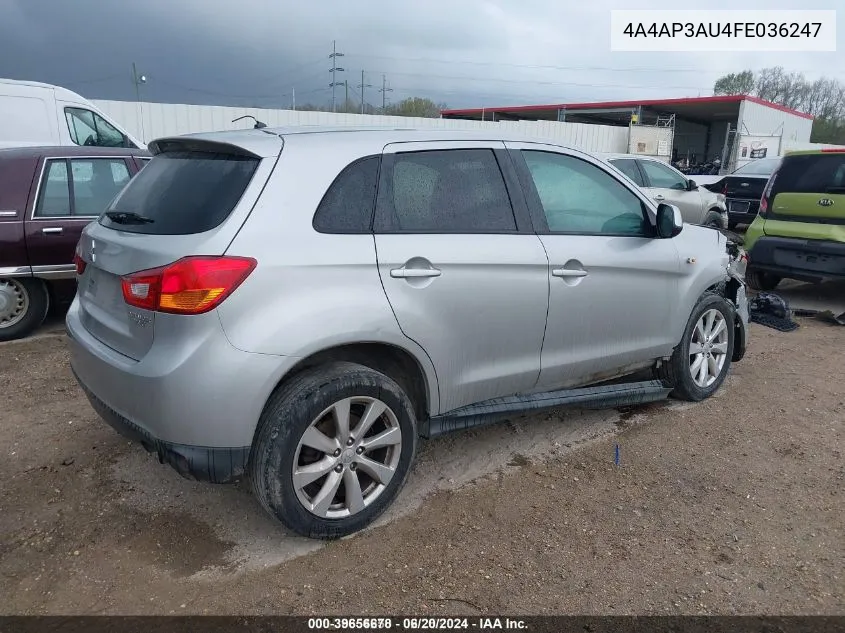 4A4AP3AU4FE036247 2015 Mitsubishi Outlander Sport Es