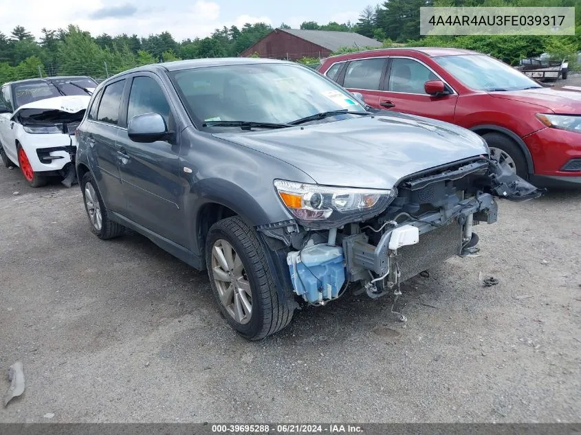 2015 Mitsubishi Outlander Sport Se VIN: 4A4AR4AU3FE039317 Lot: 39695288