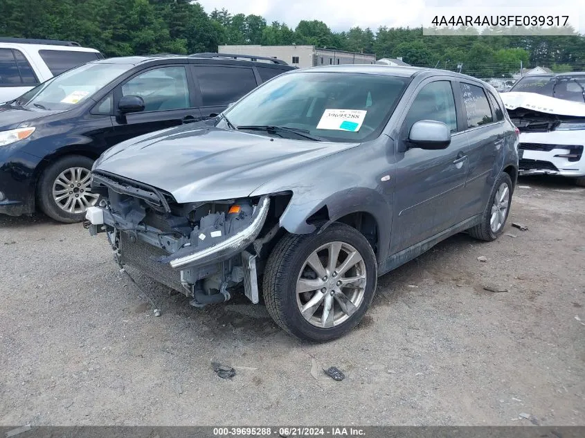 2015 Mitsubishi Outlander Sport Se VIN: 4A4AR4AU3FE039317 Lot: 39695288